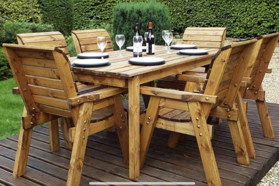 6 seater rectangle garden dining set